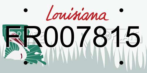 FR007815 Louisiana License Plate
