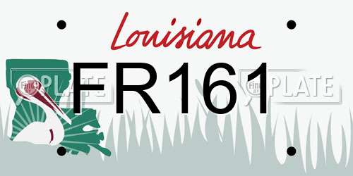 FR161 Louisiana License Plate