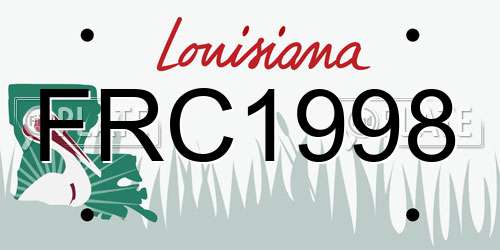 FRC1998 Louisiana License Plate