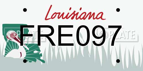 FRE097 Louisiana License Plate