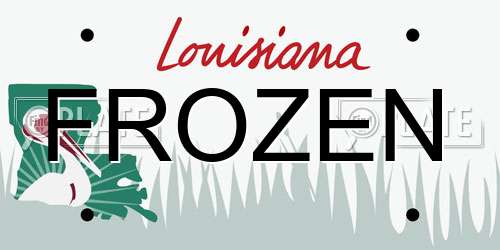 FROZEN Louisiana License Plate