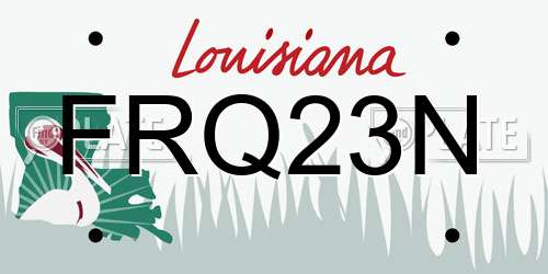 FRQ23N Louisiana License Plate