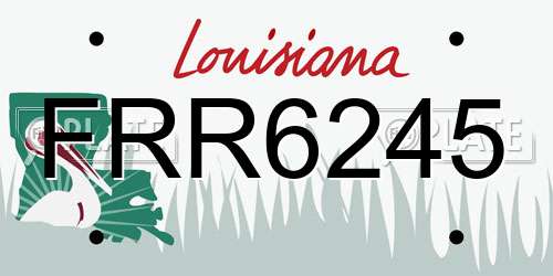 FRR6245 Louisiana License Plate