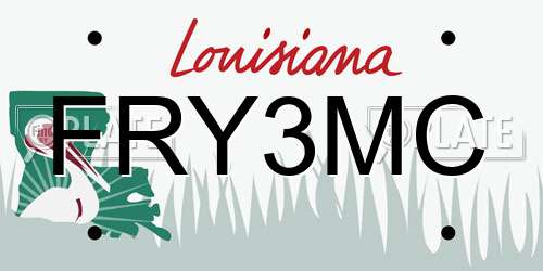 FRY3MC Louisiana License Plate