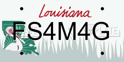 FS4M4G Louisiana License Plate