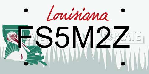 FS5M2Z Louisiana License Plate