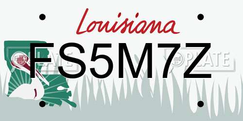 FS5M7Z Louisiana License Plate