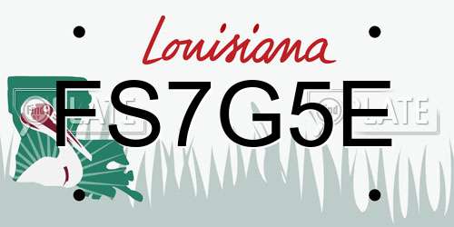 FS7G5E Louisiana License Plate