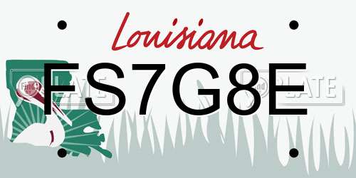 FS7G8E Louisiana License Plate