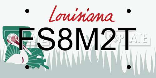 FS8M2T Louisiana License Plate