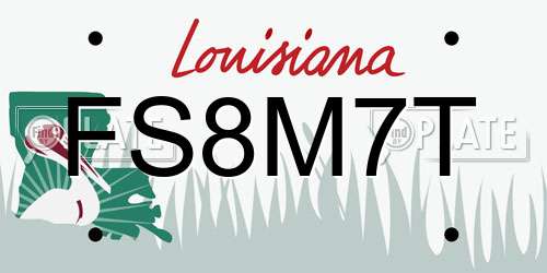 FS8M7T Louisiana License Plate