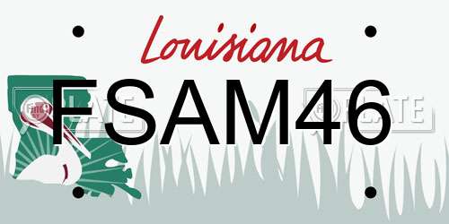 FSAM46 Louisiana License Plate