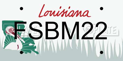 FSBM22 Louisiana License Plate