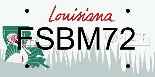 FSBM72 Louisiana License Plate