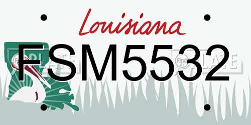 FSM5532 Louisiana License Plate