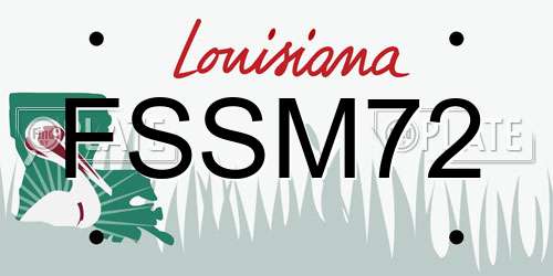 FSSM72 Louisiana License Plate