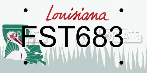 FST683 Louisiana License Plate