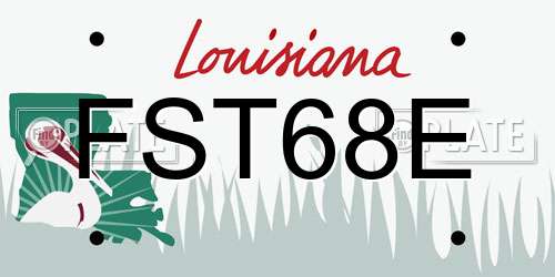 FST68E Louisiana License Plate