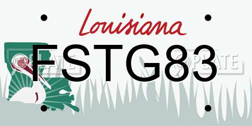 FSTG83 Louisiana License Plate