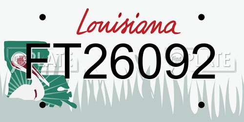 FT26092 Louisiana License Plate