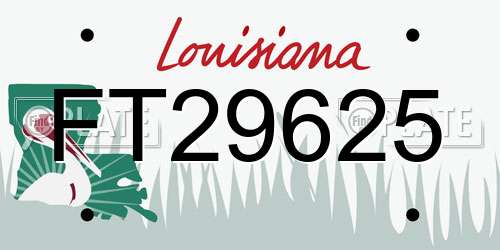 FT29625 Louisiana License Plate