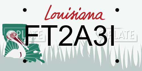 FT2A3I Louisiana License Plate