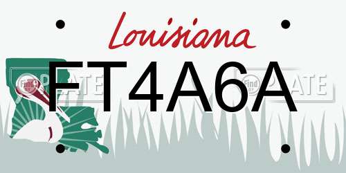 FT4A6A Louisiana License Plate