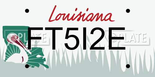 FT5I2E Louisiana License Plate