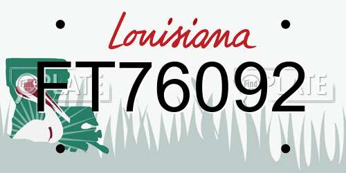 FT76092 Louisiana License Plate