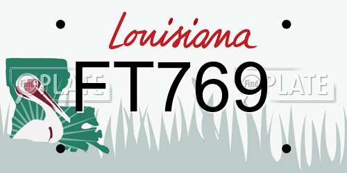 FT769 Louisiana License Plate