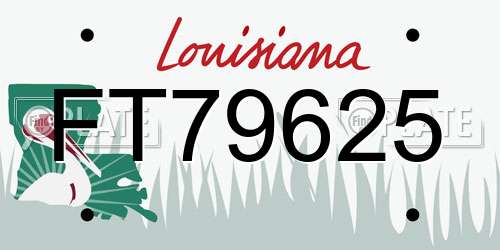 FT79625 Louisiana License Plate