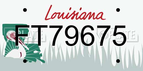 FT79675 Louisiana License Plate