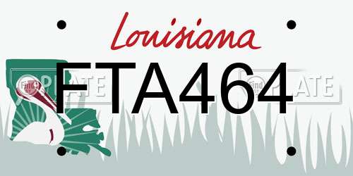 FTA464 Louisiana License Plate