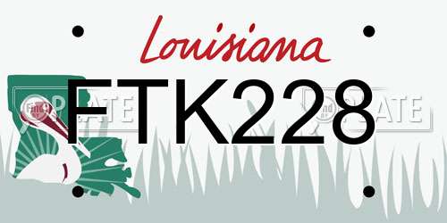 FTK228 Louisiana License Plate