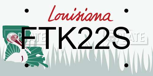 FTK22S Louisiana License Plate