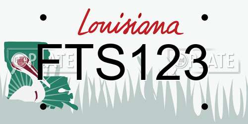FTS123 Louisiana License Plate