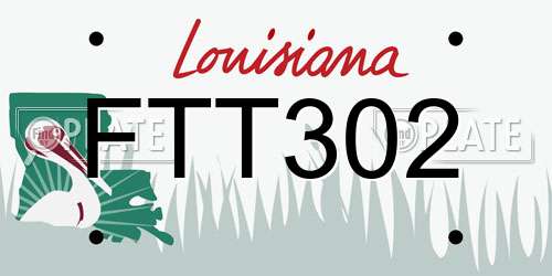 FTT302 Louisiana License Plate