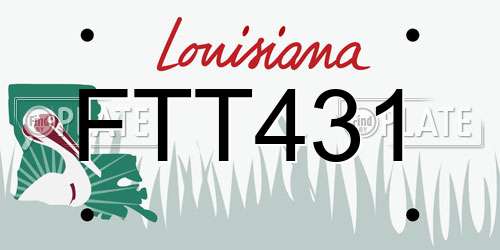 FTT431 Louisiana License Plate