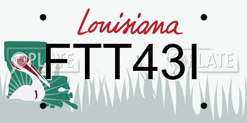FTT43I Louisiana License Plate