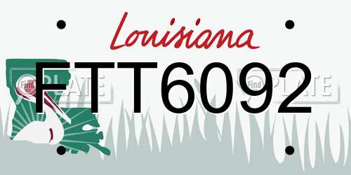FTT6092 Louisiana License Plate