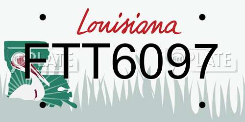 FTT6097 Louisiana License Plate