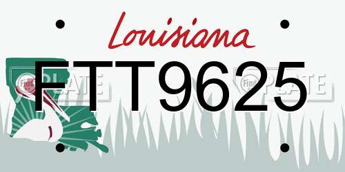 FTT9625 Louisiana License Plate