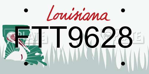 FTT9628 Louisiana License Plate