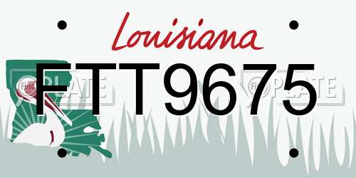 FTT9675 Louisiana License Plate