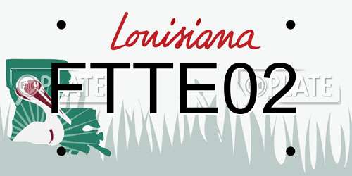 FTTE02 Louisiana License Plate