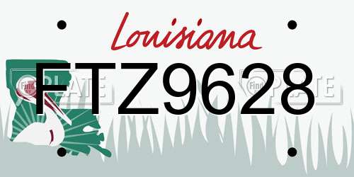 FTZ9628 Louisiana License Plate