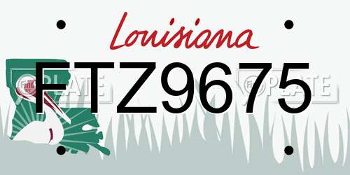 FTZ9675 Louisiana License Plate