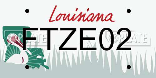 FTZE02 Louisiana License Plate