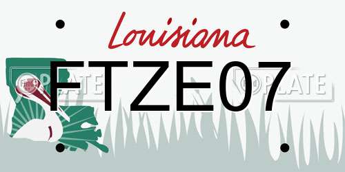 FTZE07 Louisiana License Plate