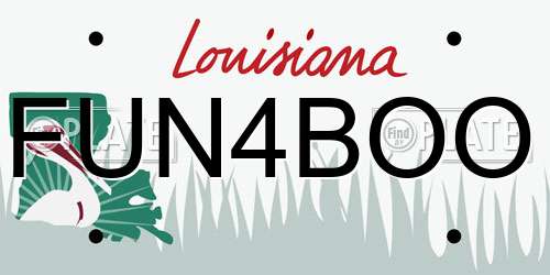 FUN4BOO Louisiana License Plate